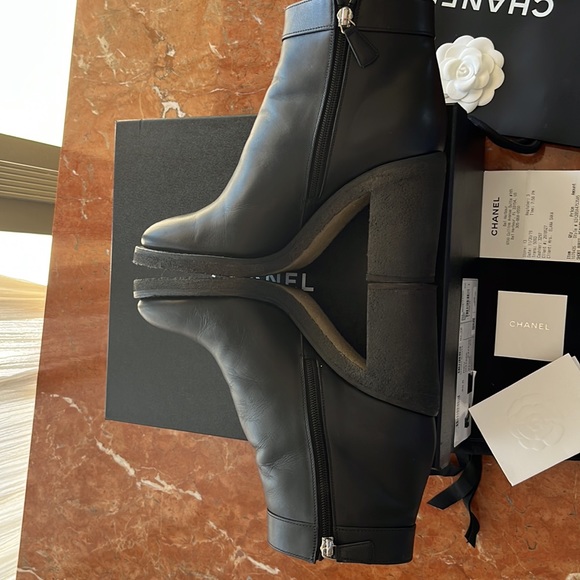 Authentic Chanel almost new booties jell 4” heels & soul thats super comfortable - Picture 5 of 9